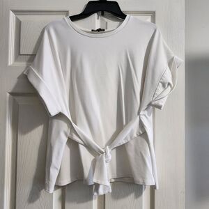 White, cotton short sleeve shirt by Express